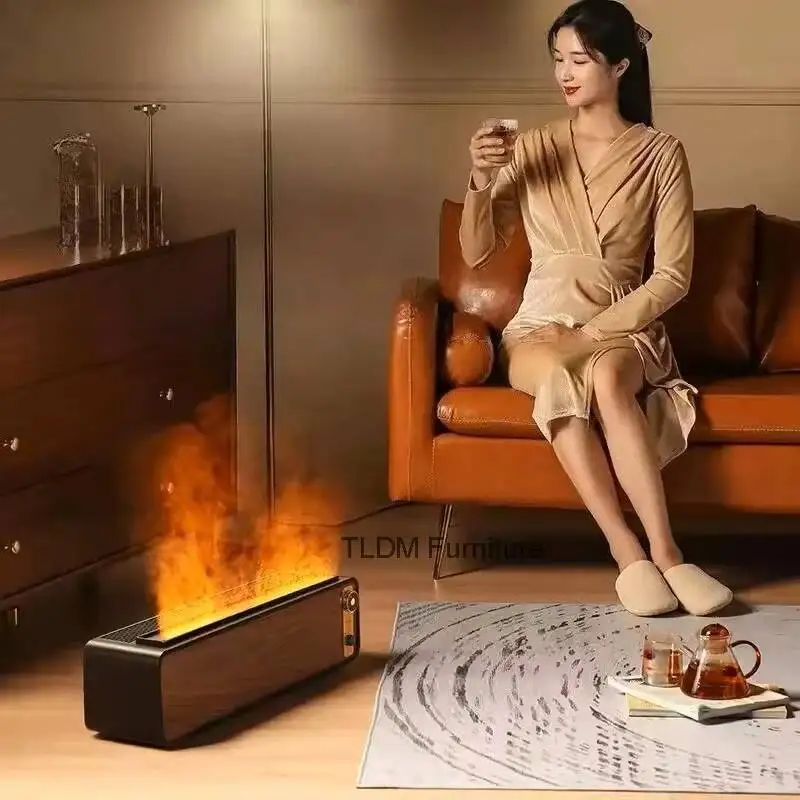 Humidifier Home Decor Heater Bedroom Silent Large-capacity Atomized Flame Fireplace Designer Simulated Flame Fireplaces  Winter