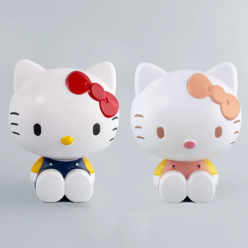 Cute 6pcs Aoger Hello Kitty Action Figure Toys Dolls Model Set Kuromi Melody Cinnamoroll for Kids Birthday Gifts Cake Decor