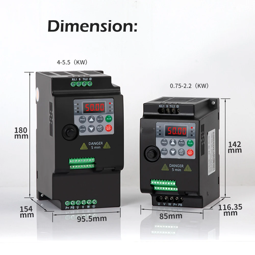 220 فولت 0.75/1.5/2.2 KWEconomical VFD محرك التردد المتغير محول العاكس 380 فولت 4 5.5 كيلو واط وحدة تحكم في سرعة المحرك