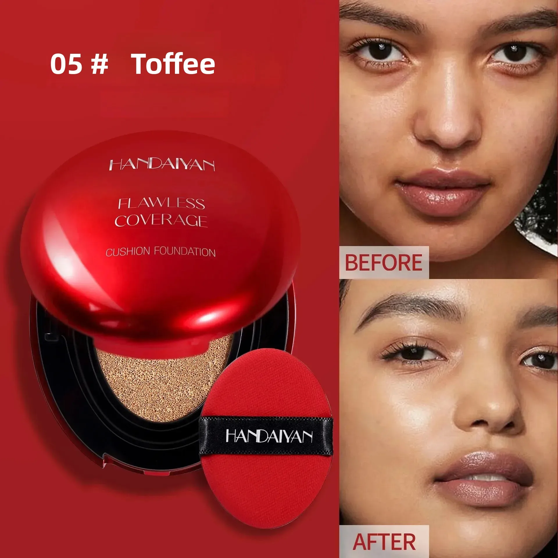 ライトナチュラルエアクッションファンデーション - 保湿オイルコントロールコンシーラー美白ソフトフェイスメイクアップベース化粧品