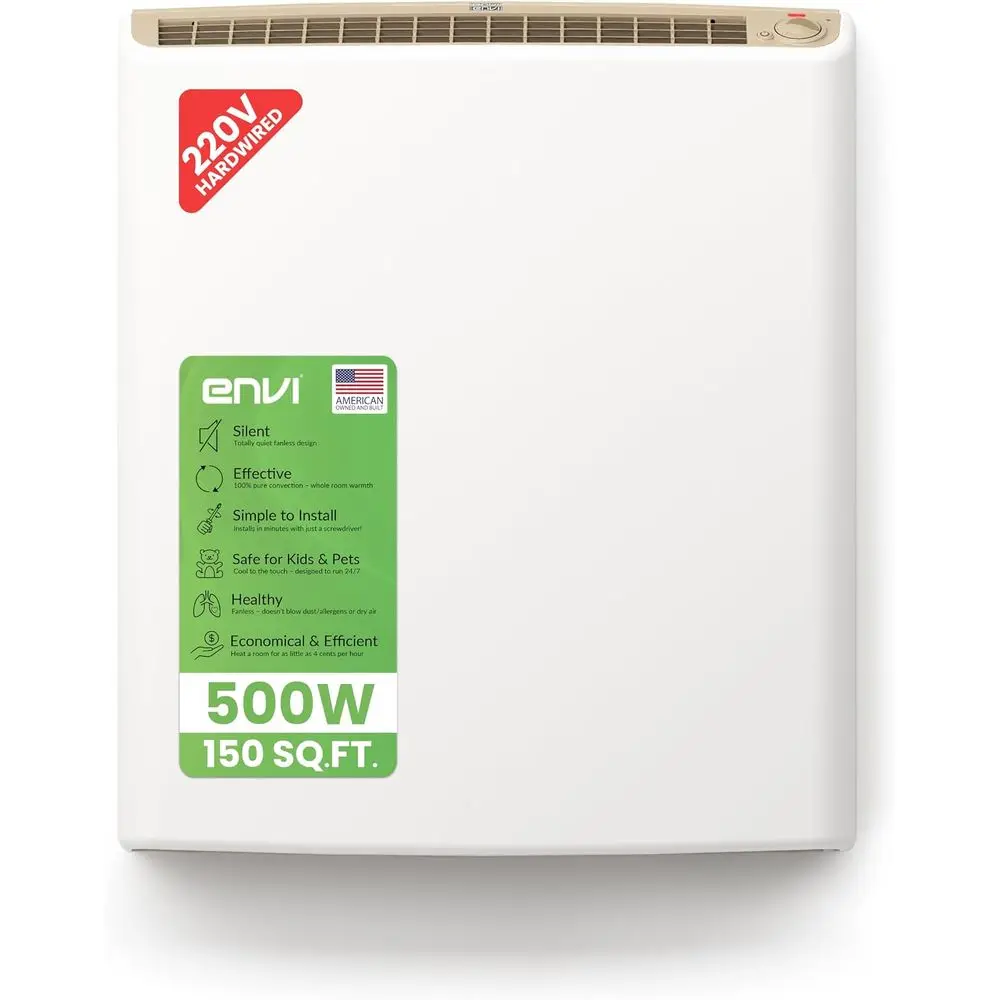 220 Hardwired Electric Panel Wall Heater or Home, Energy Eicient, Child Sae, Quiet, Great or Bedrooms, Bathrooms, Oice, Kitchen,