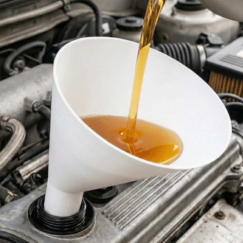 1 PCS Automotive Eccentric Fuel Funnel, Creative Large Diameter Design, Funnel Conveyor Tool, Automotive Maintenance Tool