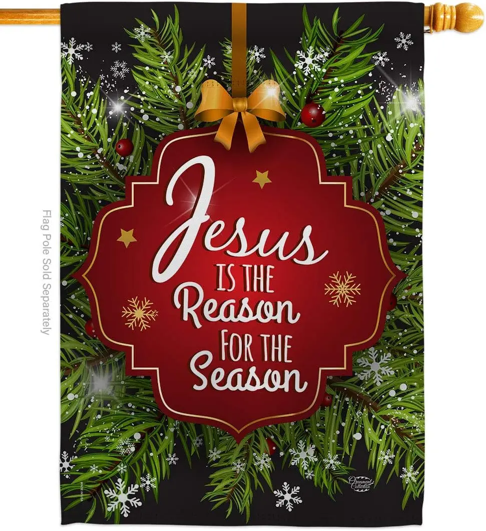 Jesus is The Reason Tapestry Christmas Gifts Nativity House Flag Winter Three King Religious Feliz Navida Room Indoor Holy N EEN