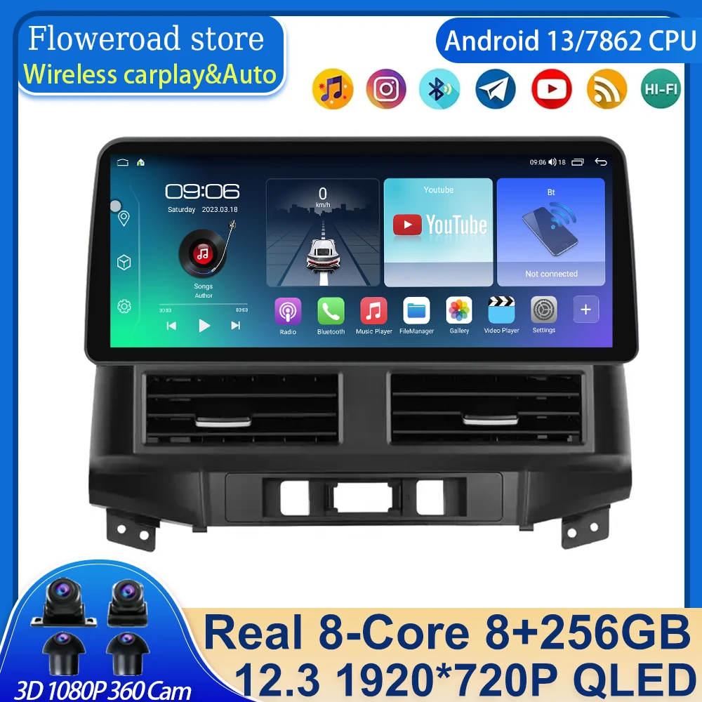 

Android13 12.3inch 8Core 256G For Hyundai Santa fe 2006 - 2012 Multimedia Video Player Car Radio GPS Navigation Map Carplay auto