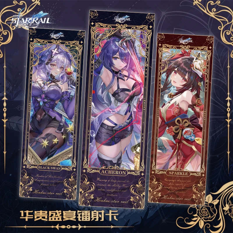 2024 Anime Game Honkai: Star Rail Laser Ticket Arlan Clara Asta Bronya Double-sided Gold Baji Bookmark Collection Card Gift