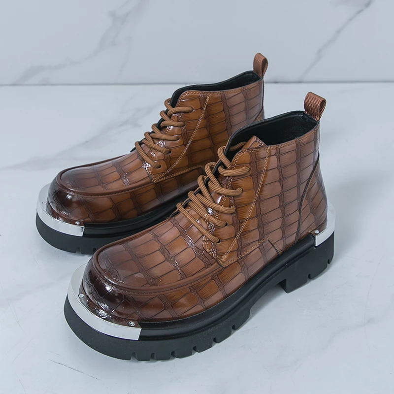 

Classic Men Short Boots for Autumn Winter Casual Thick-soled Anti-slip Fashionable Brand Boots Training Boots Men Sizes 38-46
