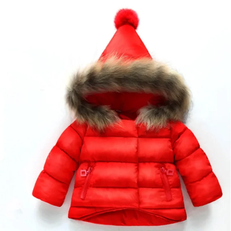 Hooded Children Outerwear Winter Warm Baby Girl Boy Down Jacket Solid Thicken Girl Boy Cotton Jacket Casual Coats Infant Clothes