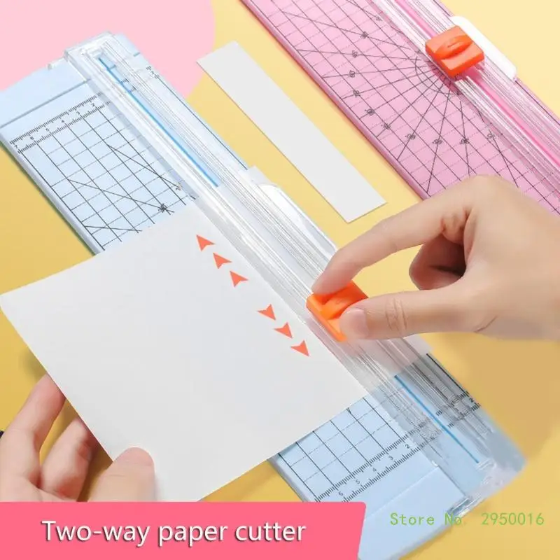 

Small Paper Trimmer Paper Cutter with Side Ruler Photo Trimmer Scrapbooking Tool Two-Way for Office School and Home Use