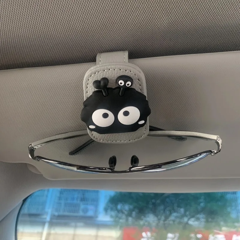 Universal Leather Car Visor Sunglasses Clip Creative Eyeglass Stand for Vehicle Multi-function Glasses Organizer for Sun Glasses