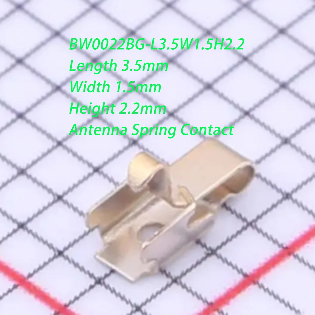 100Pcs Bw0022Bg-L3.5W1.5H2.2 Semi-Gilded Length 3.5mm Width 1.5mm Height 2.2mm 3.5X1.5X2.2Mm Stainless Steel Sus 301 New Original Smd Antenna Spring Contact