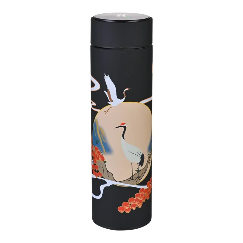 Chinese Style Thermo Bottle Cup Smart Temperature Display Potable Heat Hold Vacuum Flask For Thermos Mug Cups 500ML 4