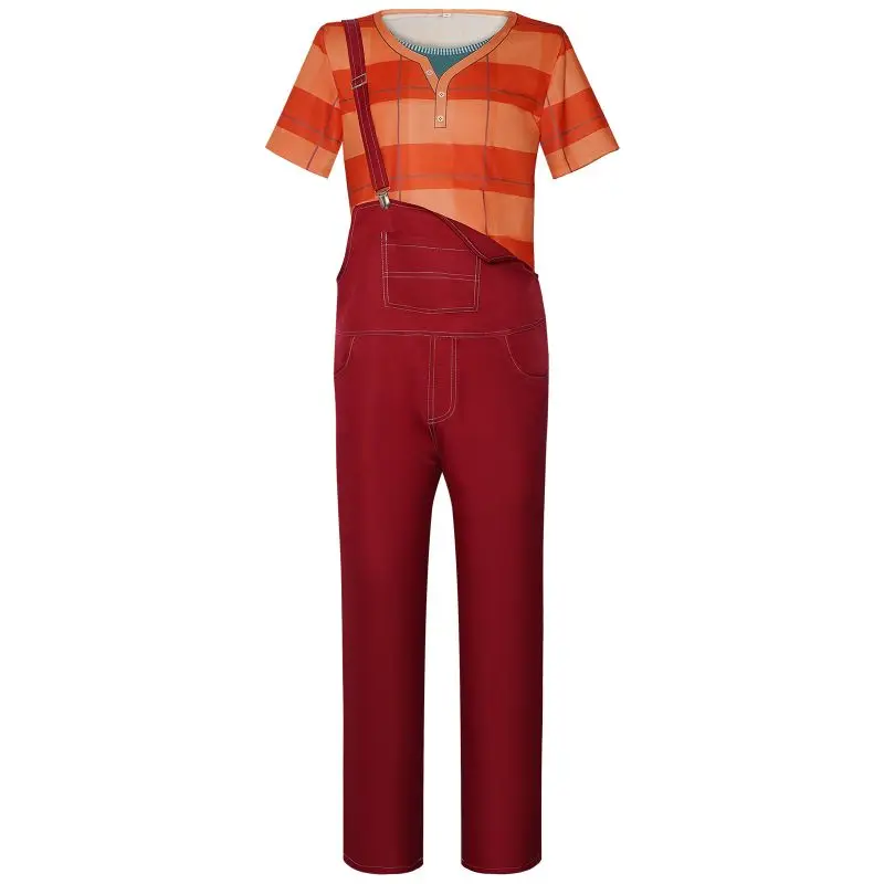 

Halloween Ralph Cosplay Costume Fix-It Felix Jr Ralph's Rompers And Tops Unisex Size Anime And Game Carnival Party Dressing