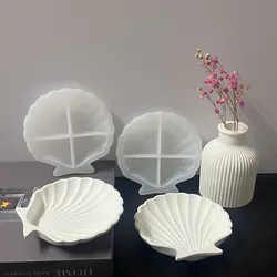 DIY Shell Coaster Silicone Mold Scallop Dish Mold Bottom Jewelry Storage Tray Mold Gypsum Resin Mold Home Decoration