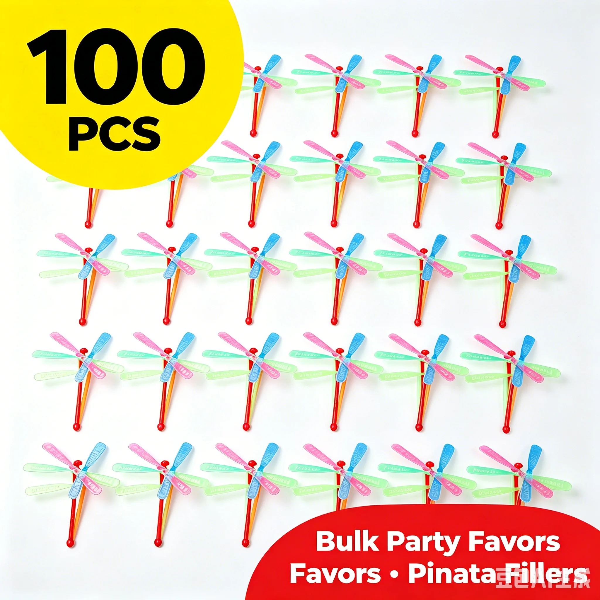 100Pcs Dragonfly Flying Toys Colorful Prop Top Bamboo Dragonfly Kids Outdoor Party Favors Pinata Fillers Birthday Gifts Quantity