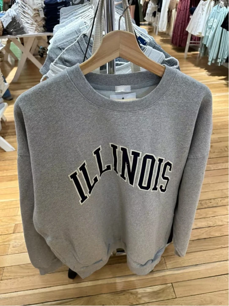 Casual Women Cotton Grey Sweaters 2023 Fall Vintage O Neck Letter Embroidery Sweaters Female Chic Pullovers