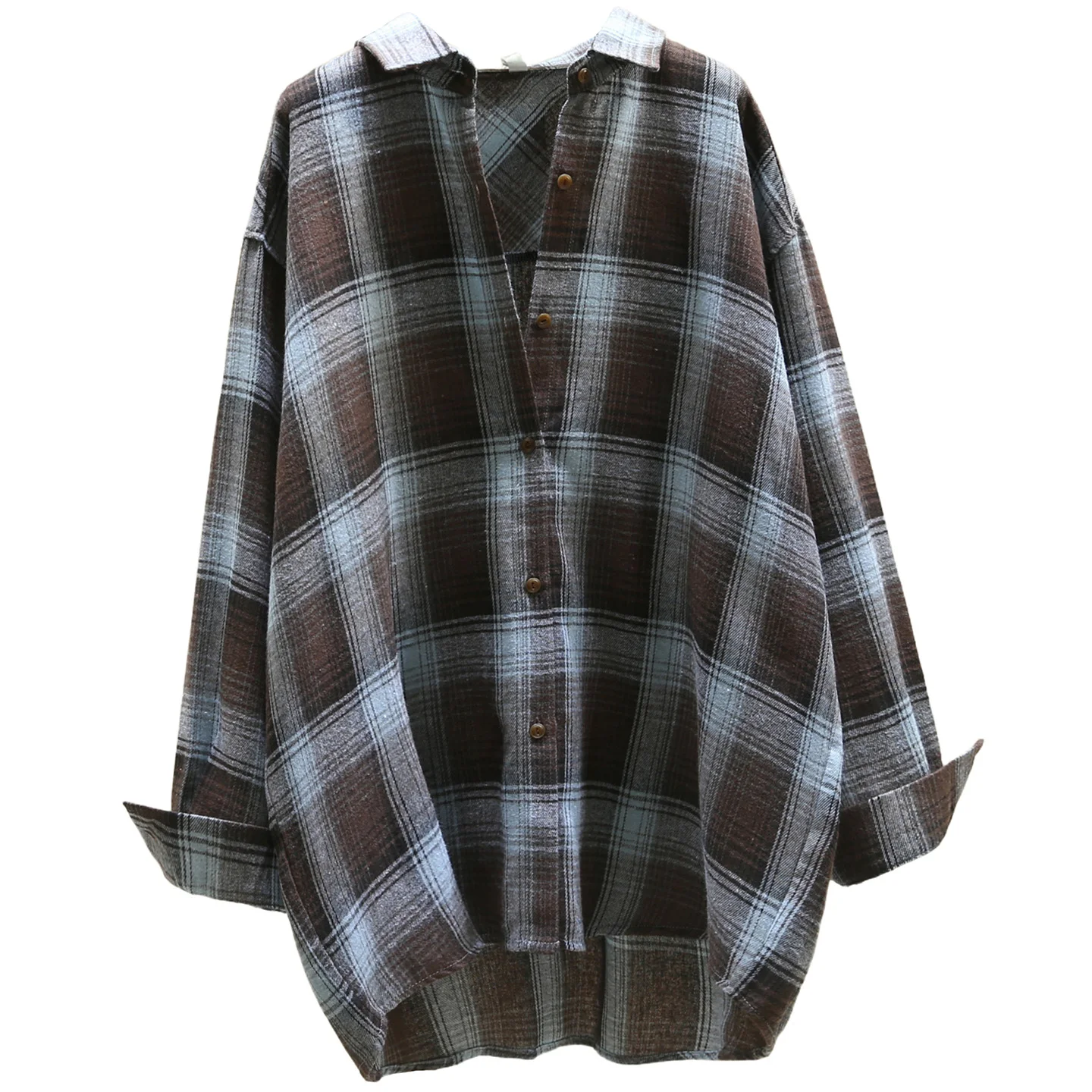Camicia casual semplice scozzese retrò stile coreano SuperAen per donna Camicie in cotone allentato oversize di nuova moda autunno 2025