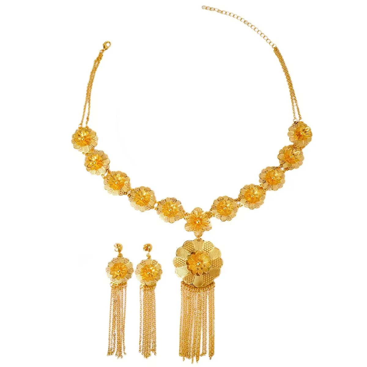 

Великобритания Новые 24-каратные позолоченные серьги-колье для романтической свадьбы, комплект ювелирных изделий для влюбленных YY10894