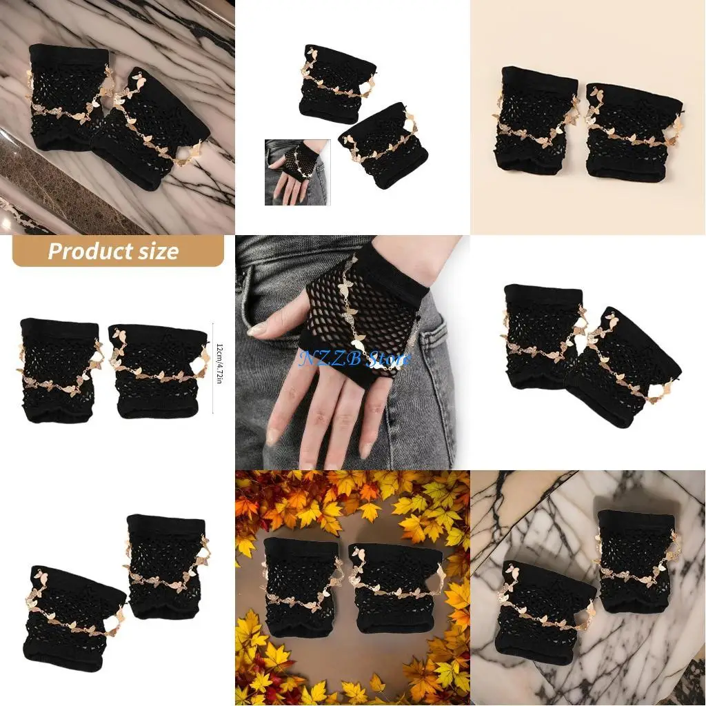 

T21F Fingerless Gloves for Women Operas Dancing Elastic Short Gloves