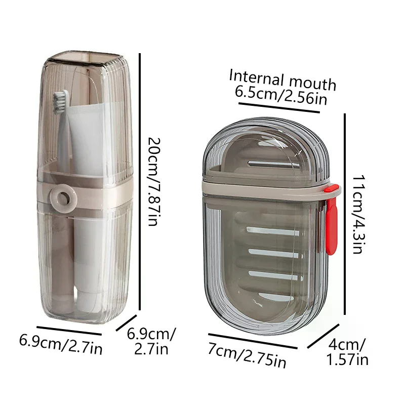 2 قطعة/المجموعة المحمولة فرشاة الأسنان صندوق تخزين البلاستيك علبة الصابون للسفر الحاويات طبق صينية مجموعة أدوات الزينة لوازم السفر