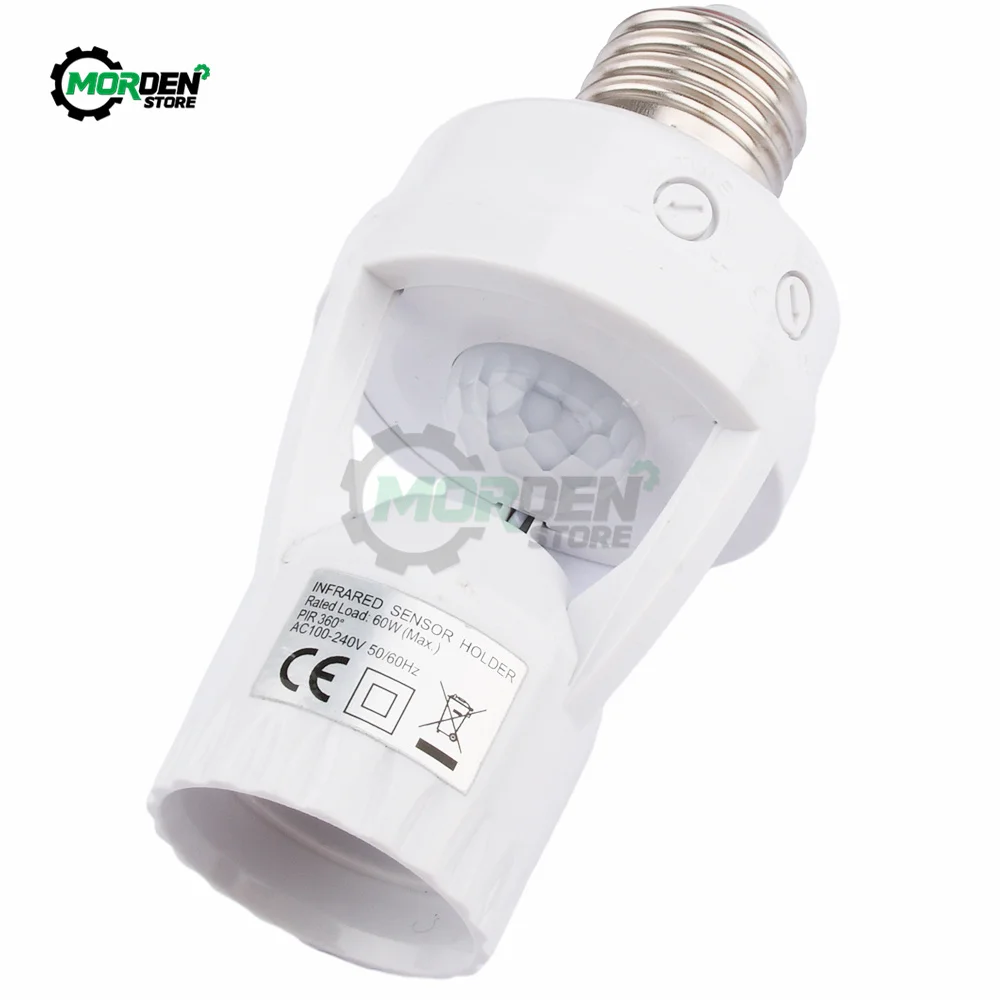 AC100-240V 소켓 E27 컨버터, PIR 모션 센서, LED E27 램프 베이스, 지능형 전구 스위치, 조명 액세서리