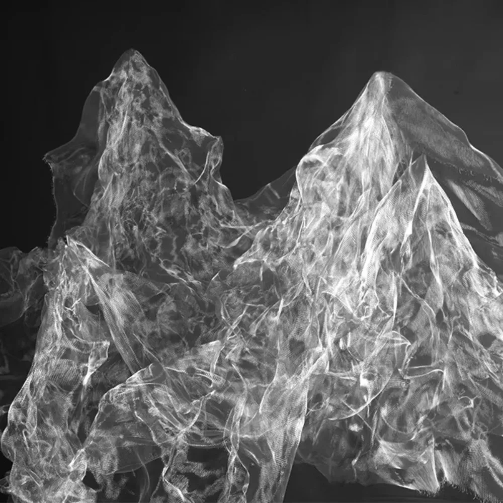 Cloud Fog Mesh Bright Organza Fabric DIY Decoration Pleated Shape Hard Mesh Cloth Art Background Mesh Texture