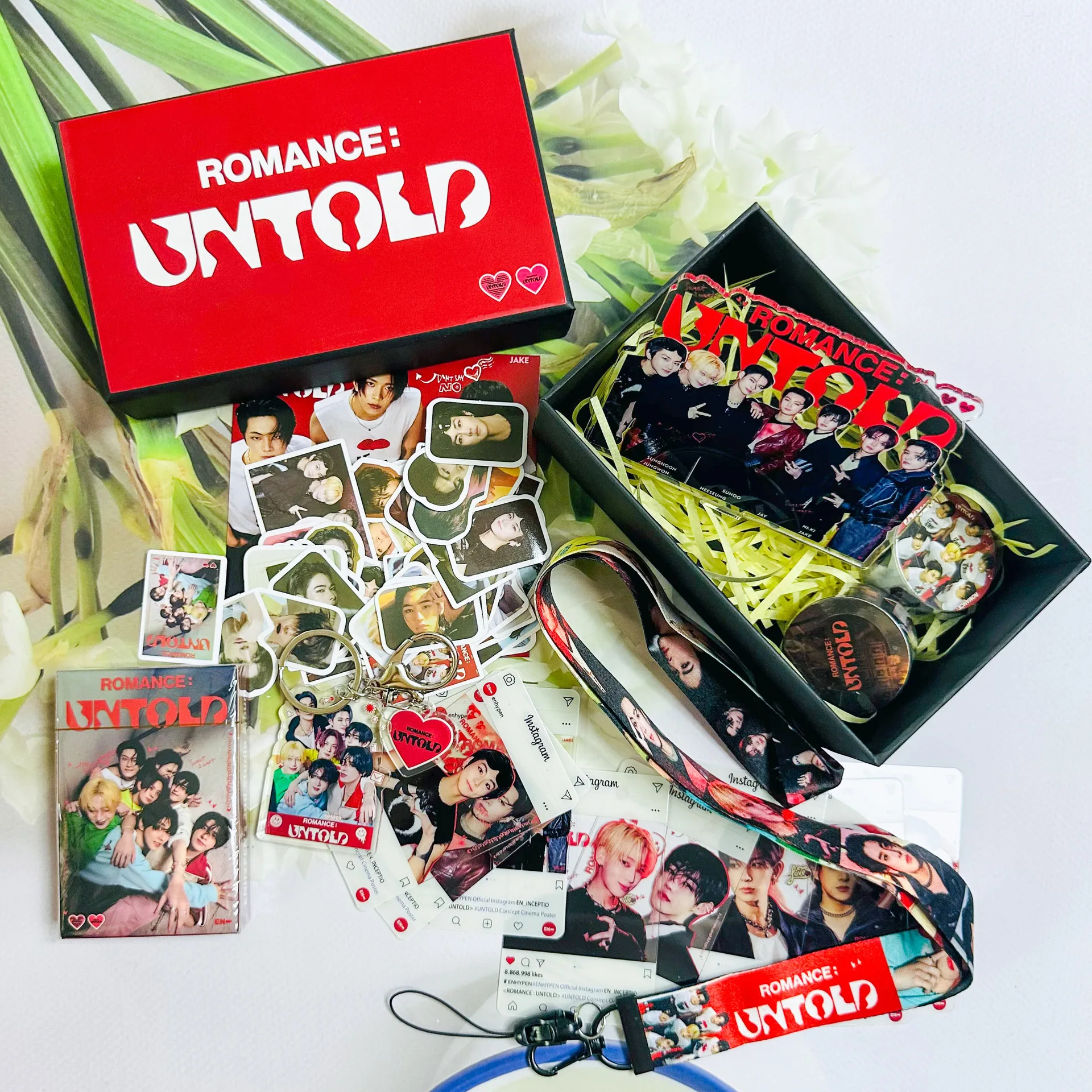 Imagem -04 - Kpop Gift Box Novo Álbum Romance : Untold Fita Adesivos Kits de Combinação Acrílica Stand Cartões Lomo Alta Qualidade Imprimir Presente Fan