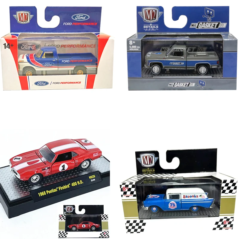 M2 MACHINES 1:64 1972 F-250 4X4 TRUCK Diecast Model Car BLUE alloy Collection model Child gift