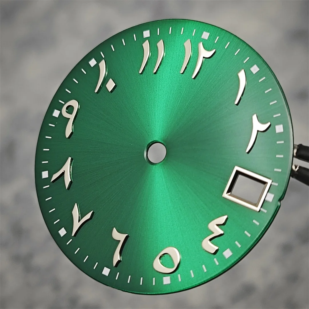 28.5mm Watch Dial Arabic Numeral with Single Calendar Watch Faces Watch Accessories for NH70 / NH35 / NH36 Movements