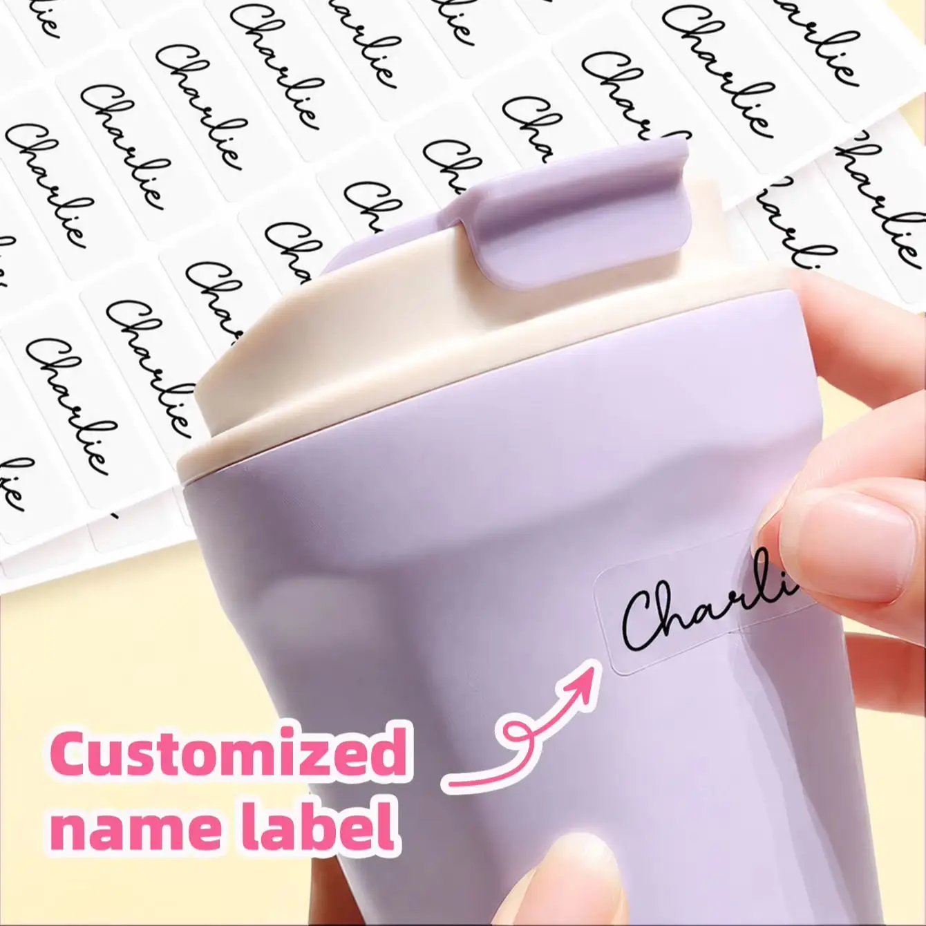 1-400PCS Custom Name Stickers with Personalized Text&Images for Envelopes,Lunch Boxes,Pencil Cases&Headphones Labels