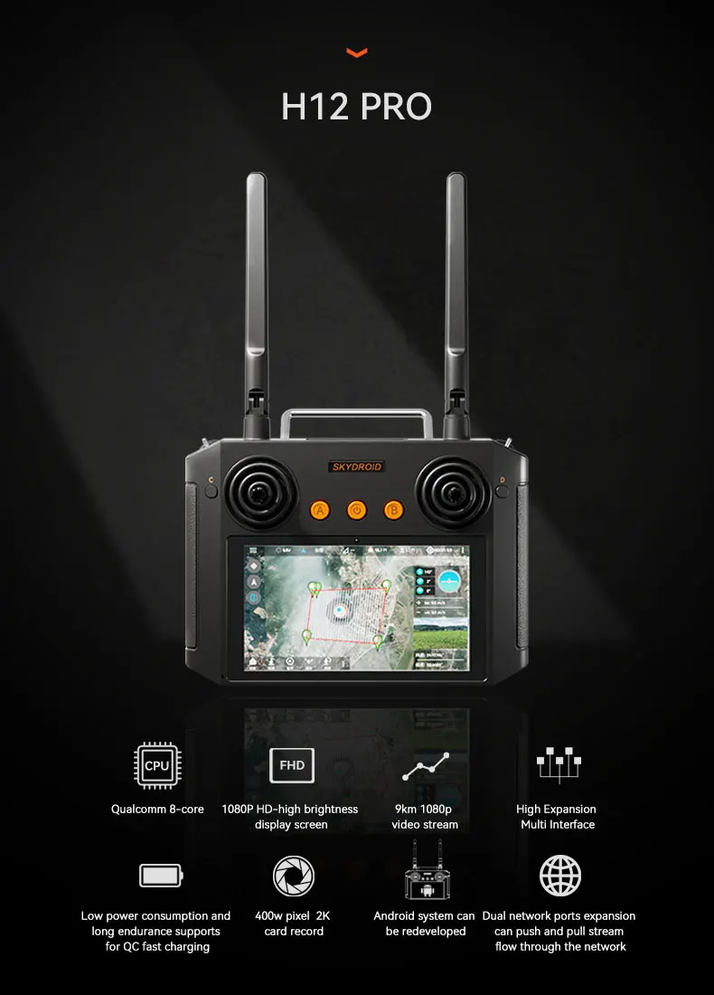 Original Skydroid H12 PRO Remote Control with 3-body Camera/3-Axis Gimbal Combo 1080P Digital Image For Agricultural Spray
