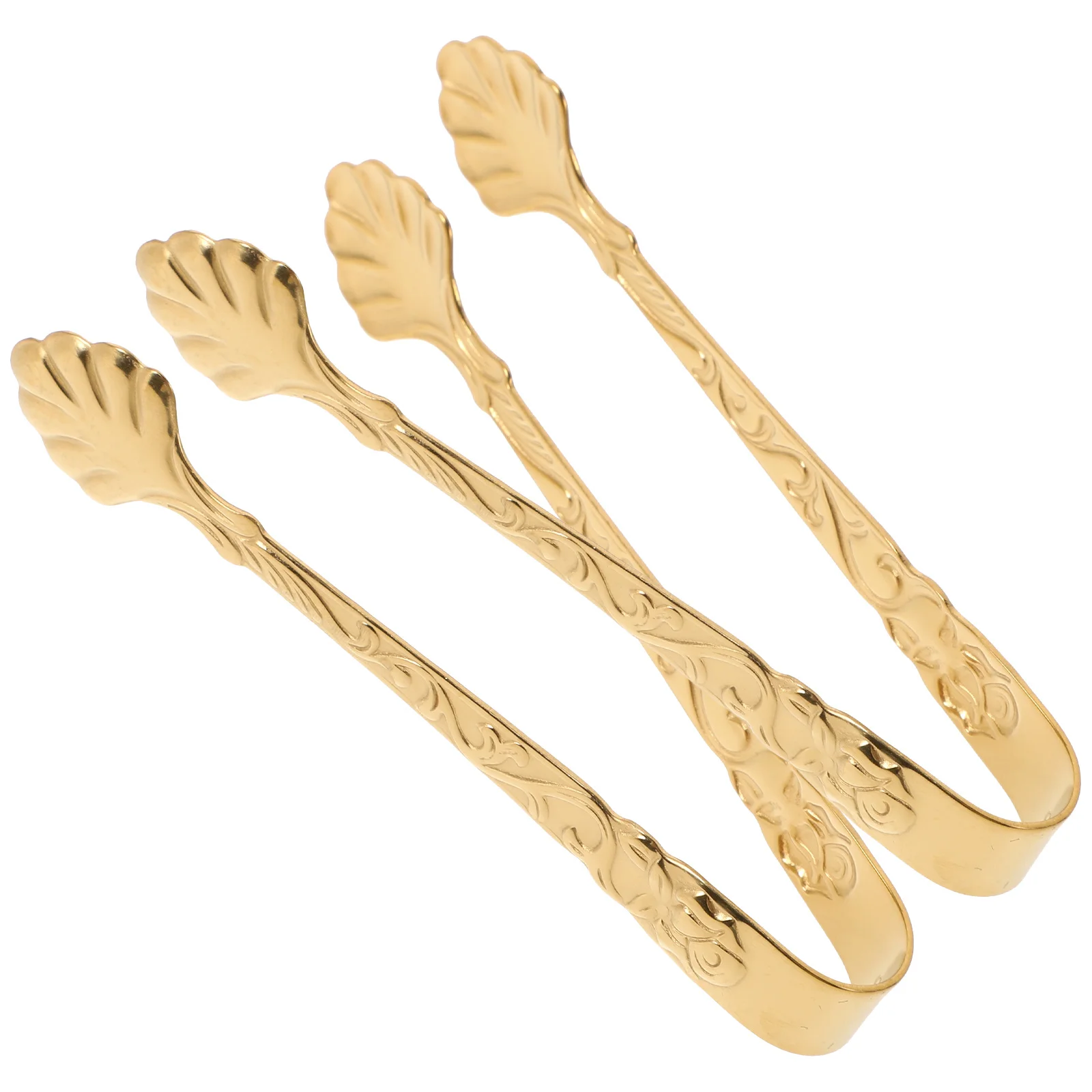 

2pcs Stainless Steel Ice Cube Tongs Mini Sugar Clips For Kitchen Serving Dessert Food Bbq Buffet Multi-Function Metal Clamp