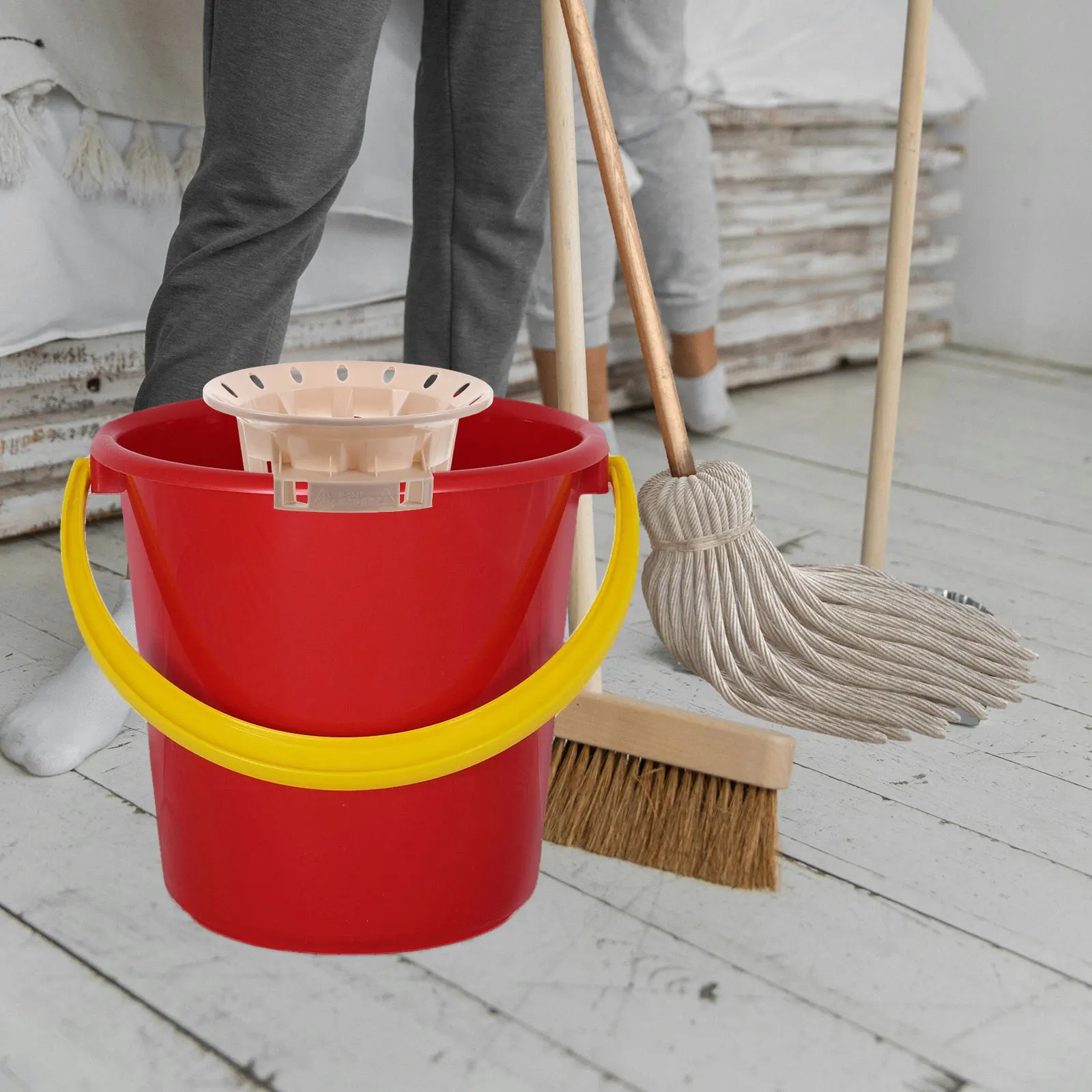 

Mop Cleaning Basket Mop Bucket Squeeze Basket Drainage System Floor Cleaning Supplies Easy Wring Water Draining