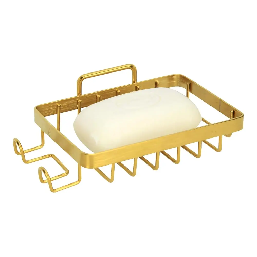 

Soap Dish for Shower, Wall Self Draining Adhesive Hanging Stainless Steel Bathroom Bathtub Bar Soap Holder Tray Caddy with 2
