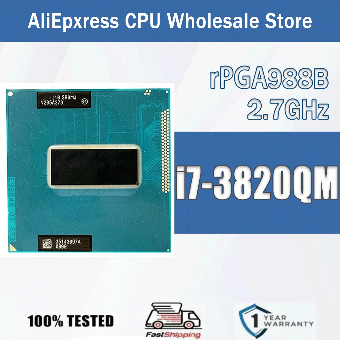 Intel Core i7-3820QM 2,7 GHz 4 núcleos 8 hilos 8M 45W i7 3820QM ordenador CPU procesador servidor Socket G2 / rPGA988B SR0MJ