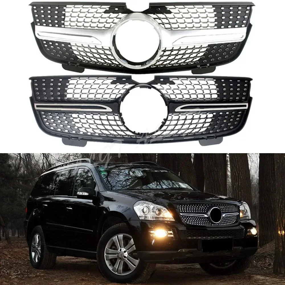 Front Racing Billet Bumper Grille Upper Facelift Grill For Mercedes Benz GL-Class X164 2007 2008 2009 Diamond