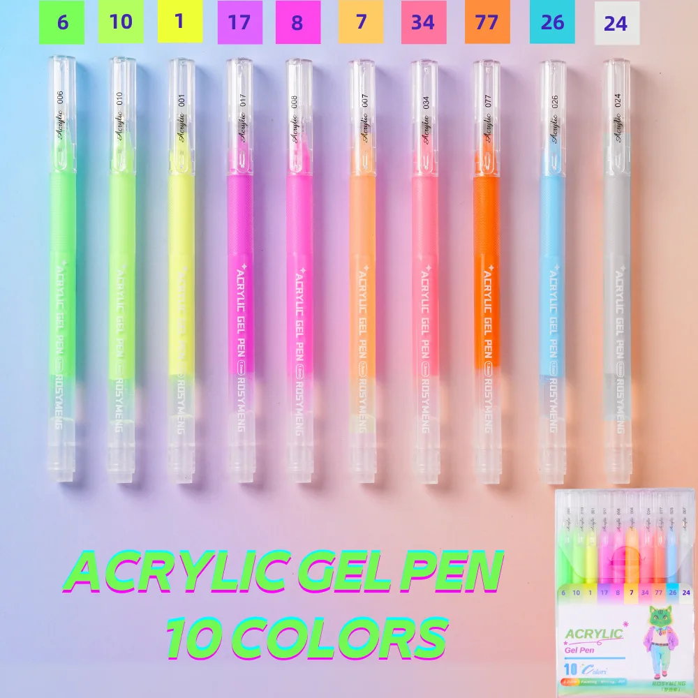 ROSYMENG 10/160 Kleuren Gelpennen, Acrylverf Handboek Pen Set, Multicolor Neutrale Pen, Schrijf- en Tekenmarkers voor Studenten