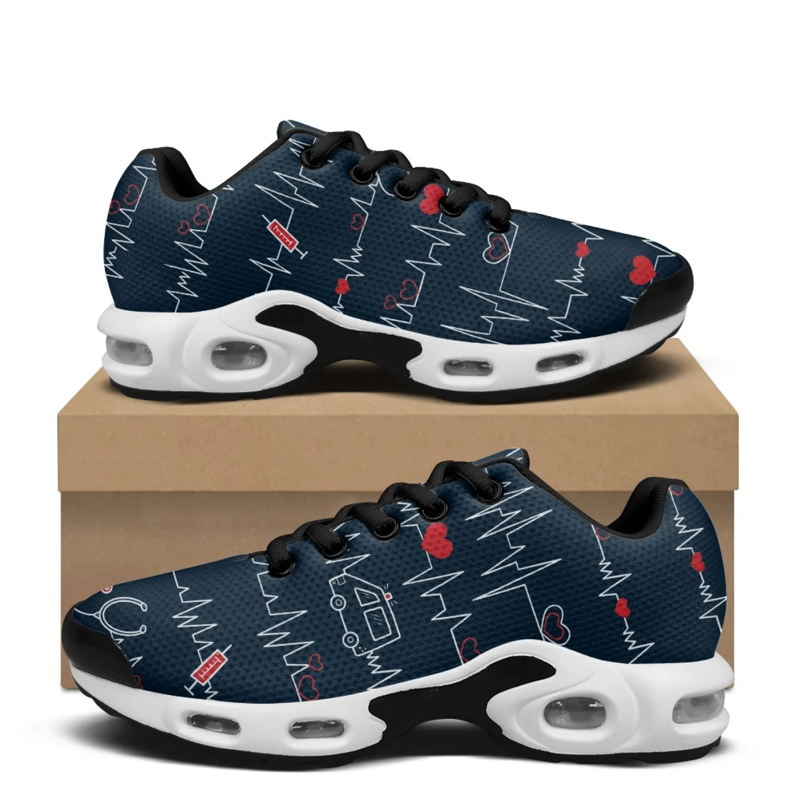 PENSTROLL First Aid Kit Design Breathable Walking Shoes for Men Mesh Air Cushion Sneakers Tennis Fashion Sneakers