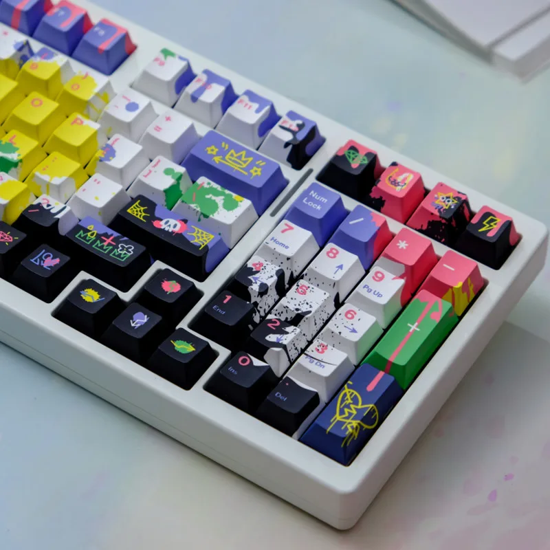 151 Key PBT Material Smear Dye Sublimation Cherry Profile Keycap Set Fits MX Switch 61/64/68/75/86/98/104 Mechanical Keyboard