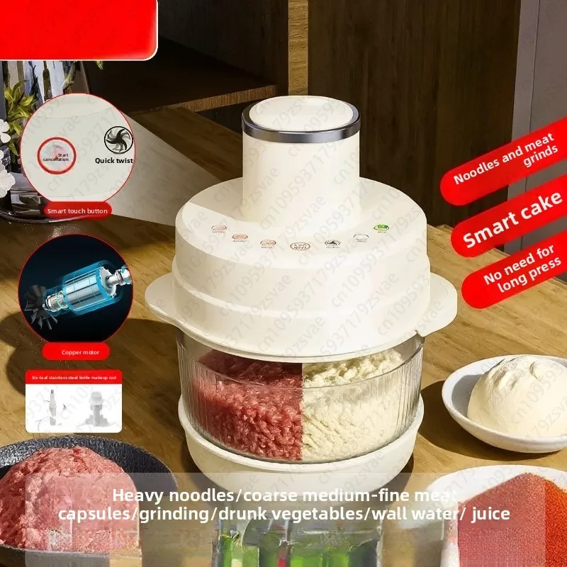 Multifunktionaler Fleischwolf, 5 l, großes Fassungsvermögen, automatischer Haushaltsküchen-Hilfs- und Nudelfleischwolf