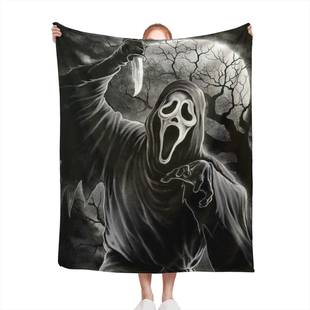 

Ghostface Blanket Sofa Bedroom Bed Home Office Nap Blanket Car Travel Picnic Blankets Gift