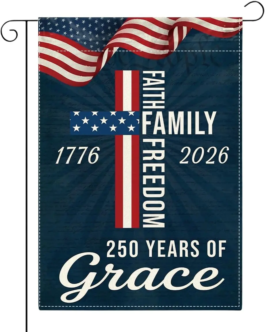 250th Anniversary USA Flag, 4th of July America 250 Merchandise Garden Flags for Outside, 1776-2026 Patriotic Decorations Ya IIC