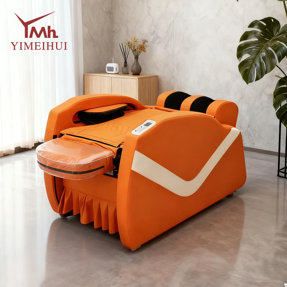 

Modern Hair Washing Station Barbershop Beauty Salon Equipment Electric massage Head washing Bed