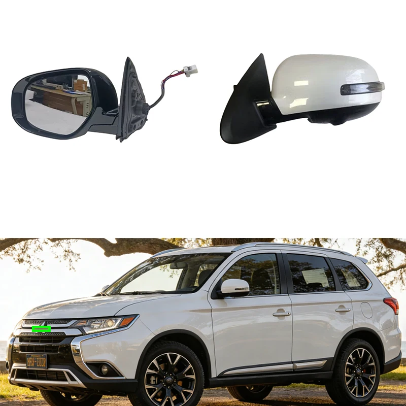 مرآة جانبية للسيارة ميتسوبيشي أوتلاندر 2013-2020، تجميعة مرآة الرؤية الخلفية OEM:7632B743 7632B744