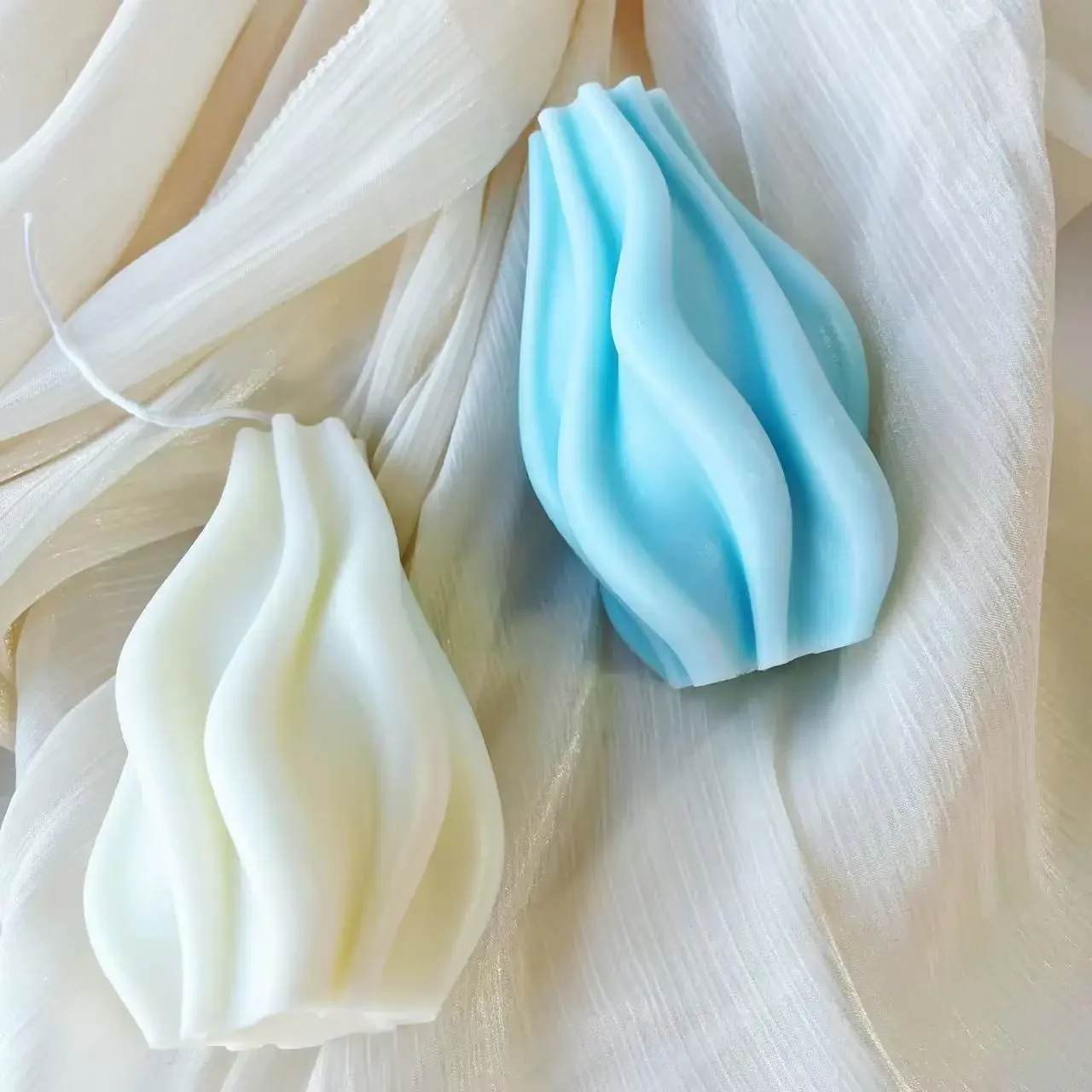 

Wave Pillar Mold Geometric Water Wave Cylinder Candle Mould Plaster Craft Resin Ornaments Mould