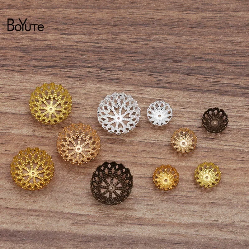 BoYuTe (100 Pieces/Lot) 12-20mm Metal Brass Filigree Bead Caps Diy Handmade Jewelry Accessories Wholesale - view 4