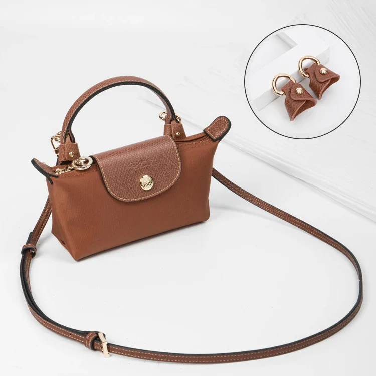 Bag Transformation Accessories For Longchamp Mini Bag Straps Punch-free Genuine Leather Shoulder Strap Crossbody Conversion