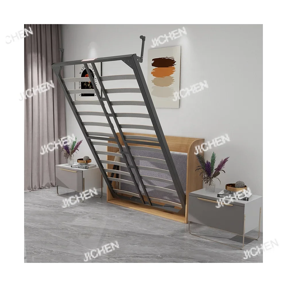 

HS Modern custom half cabinet large hidden foldable wardrobe space saving furniture storage function wall bed