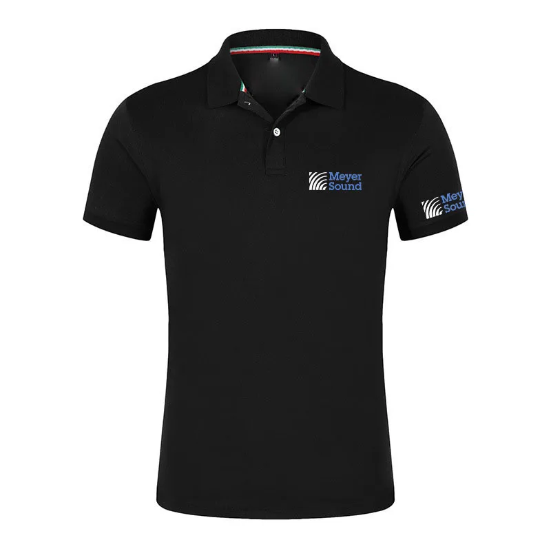 2026  Meyer Sound Logo Print Men's New Solid Color Business Casual Summer Fashion Short Sleeve Comfortable Breathable Polo Shirt