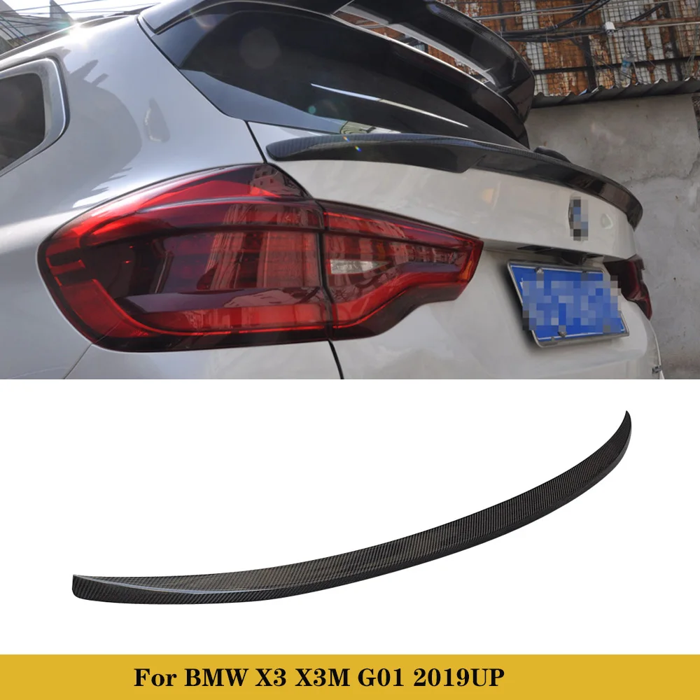 For BMW G01 X3 X3M 2019UP Carbon Fiber Rear Trunk Middle Wings Spoiler Auto Tuning