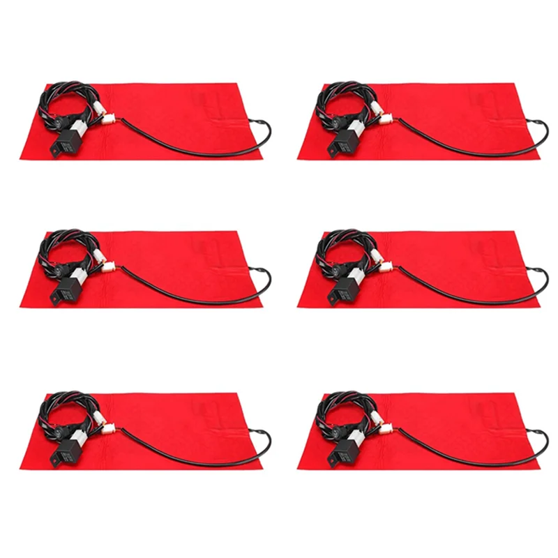 6X 25W 12V Universal Motorcycle ATV Seat Heated Cushion Winter Warmer Waterproof Pad Heating Pad Mat-N25R